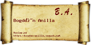 Bogdán Anilla névjegykártya
